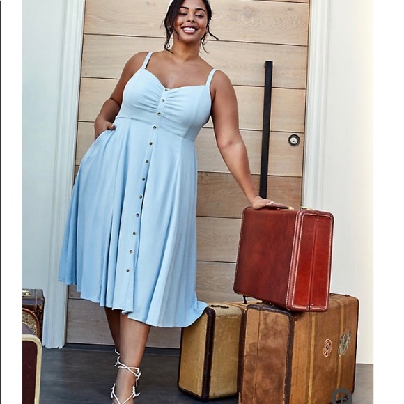 torrid Dresses & Skirts - 🆕 Torrid NWT Blue Button Front Midi Dress